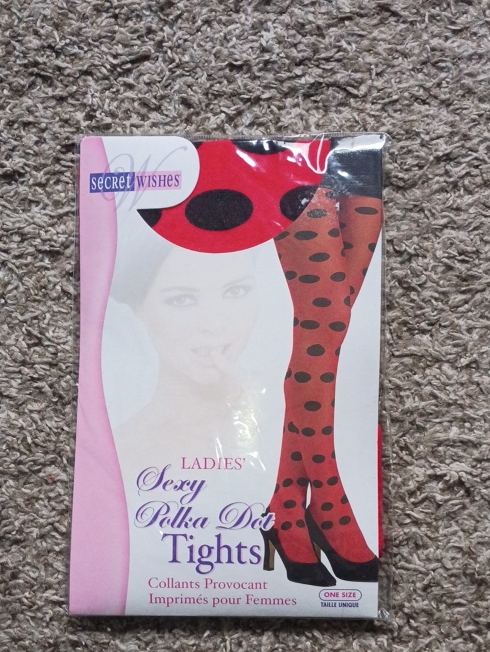 Secret Wishes Red Polka Dot Tights for Women